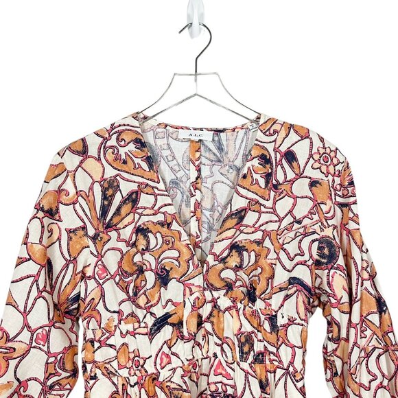 A.L.C. | Salina Linen Long Sleeve Mini Dress - Picture 3 of 11